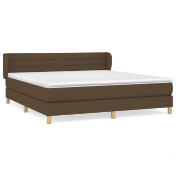 Boxspringbett mit Matratze Dunkelbraun 160x200 cm Stoff