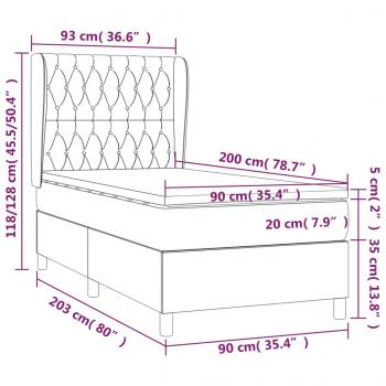 Boxspringbett mit Matratze Dunkelbraun 90x200 cm Stoff