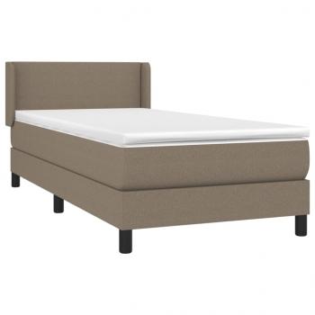 Boxspringbett mit Matratze Taupe 100x200 cm Stoff