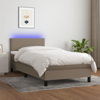 ARDEBO.de - Boxspringbett mit Matratze & LED Taupe 100x200 cm Stoff