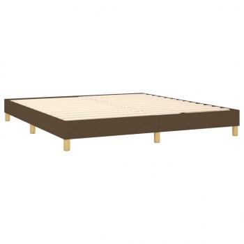 Boxspringbett mit Matratze & LED Dunkelbraun 160x200 cm Stoff