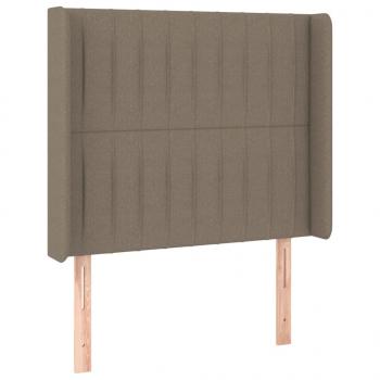 Boxspringbett mit Matratze & LED Taupe 100x200 cm Stoff 