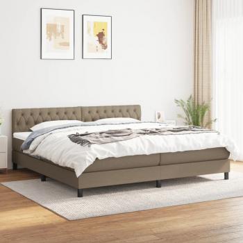 ARDEBO.de - Boxspringbett mit Matratze Taupe 200x200 cm Stoff