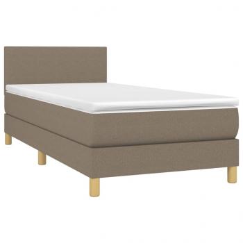 Boxspringbett mit Matratze Taupe 100x200 cm Stoff