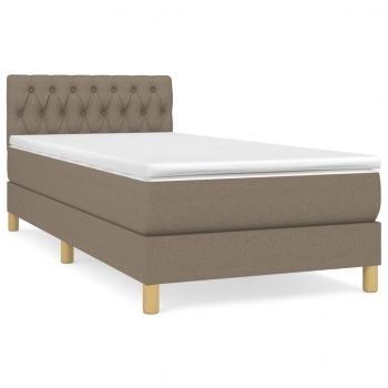 Boxspringbett mit Matratze Taupe 100x200 cm Stoff