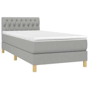 Boxspringbett mit Matratze Hellgrau 80x200 cm Stoff