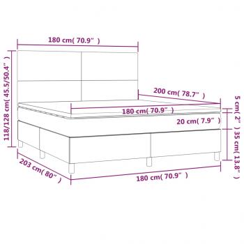 Boxspringbett mit Matratze Dunkelbraun 180x200 cm Stoff