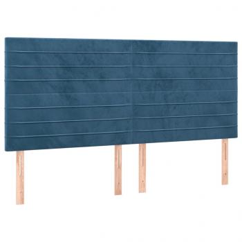 Kopfteile 4 Stk. Dunkelblau 80x5x78/88 cm Samt