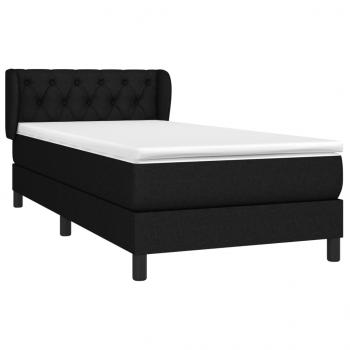 Boxspringbett mit Matratze Schwarz 80x200 cm Stoff