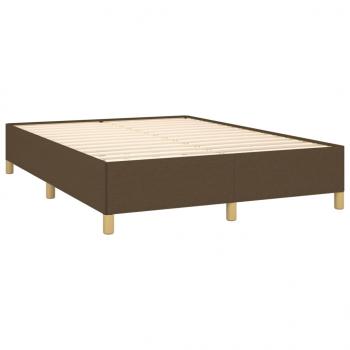 Boxspringbett mit Matratze Dunkelbraun 140x200 cm Stoff