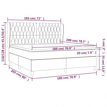 Boxspringbett mit Matratze Dunkelbraun 180x200 cm Stoff