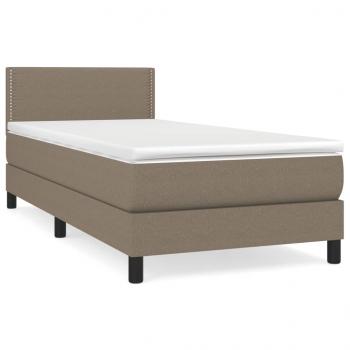 Boxspringbett mit Matratze Taupe 100x200 cm Stoff