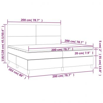 Boxspringbett mit Matratze Dunkelgrün 200x200 cm Samt