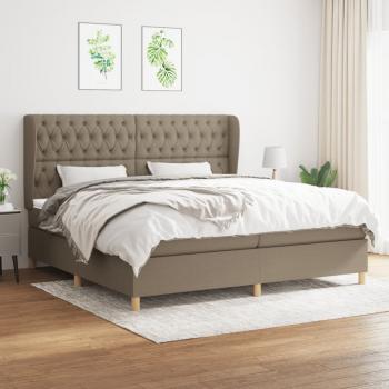 ARDEBO.de - Boxspringbett mit Matratze Taupe 200x200 cm Stoff