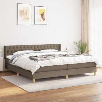 ARDEBO.de - Boxspringbett mit Matratze Taupe 200x200 cm Stoff