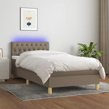 ARDEBO.de - Boxspringbett mit Matratze & LED Taupe 100x200 cm Stoff 