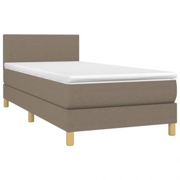 Boxspringbett mit Matratze & LED Taupe 100x200 cm Stoff