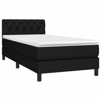 Boxspringbett mit Matratze Schwarz 80x200 cm Stoff