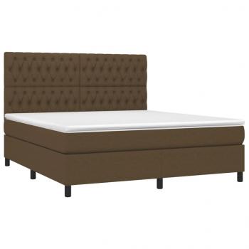 Boxspringbett mit Matratze Dunkelbraun 180x200 cm Stoff