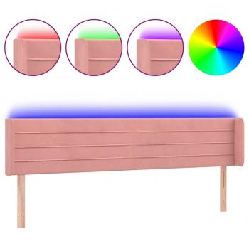 LED Kopfteil Rosa 163x16x78/88 cm Samt