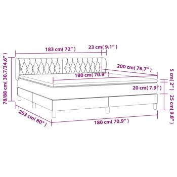 Boxspringbett mit Matratze Dunkelbraun 180x200 cm Stoff