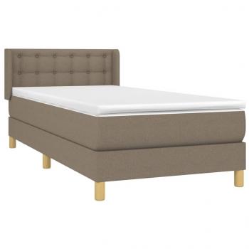 Boxspringbett mit Matratze Taupe 100x200 cm Stoff