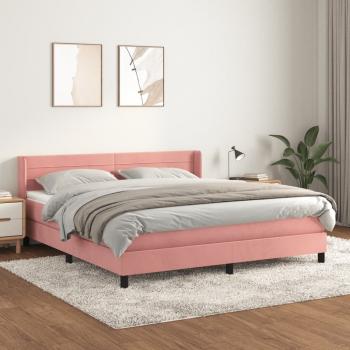 ARDEBO.de - Boxspringbett mit Matratze Rosa 160x200 cm Samt