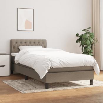 ARDEBO.de - Boxspringbett mit Matratze Taupe 100x200 cm Stoff