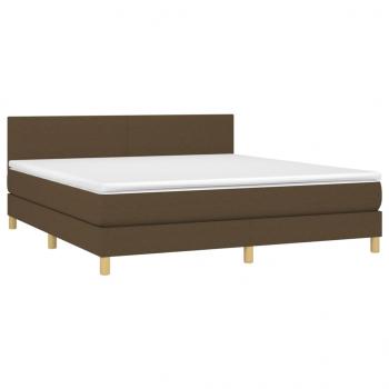 Boxspringbett mit Matratze Dunkelbraun 180x200 cm Stoff