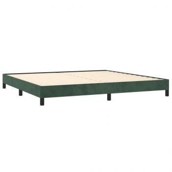 Boxspringbett mit Matratze Dunkelgrün 200x200 cm Samt