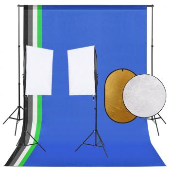 ARDEBO.de - Fotostudio-Set mit Beleuchtung, Hintergrund und Reflektor