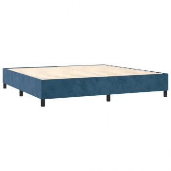 Boxspringbett mit Matratze & LED Dunkelblau 200x200 cm Samt