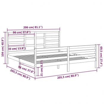 Massivholzbett Weiß 200x200 cm