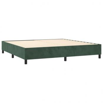 Boxspringbett mit Matratze & LED Dunkelgrün 200x200 cm Samt