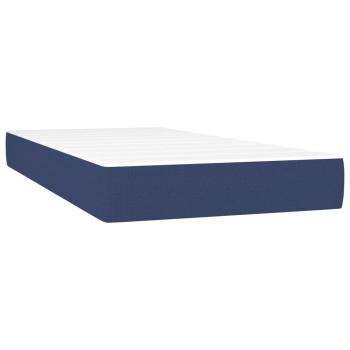 Boxspringbett mit Matratze & LED Blau 100x200 cm Stoff