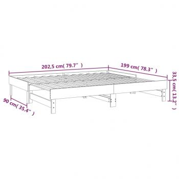 Tagesbett Ausziehbar Honigbraun 2x(100x200)cm Massivholz Kiefer