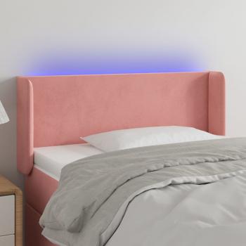 ARDEBO.de - LED Kopfteil Rosa 93x16x78/88 cm Samt