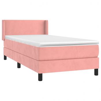 Boxspringbett mit Matratze Rosa 90x200 cm Samt