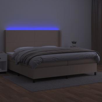 Boxspringbett mit Matratze & LED Cappuccino-Braun 200x200cm