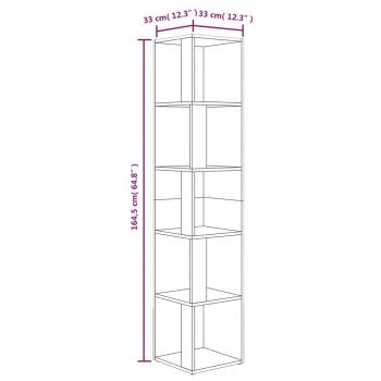 Eckregal Braun Eichen-Optik 33x33x164,5 cm Holzwerkstoff