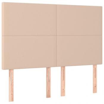 LED Kopfteil Cappuccino-Braun 144x5x118/128cm Kunstleder