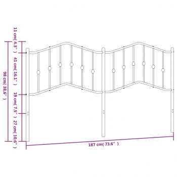 Kopfteil Metall Schwarz 180 cm