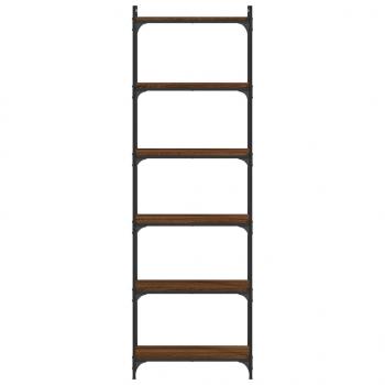 Bücherregal 6 Böden Braun Eiche-Optik 60x30x188cm Holzwerkstoff