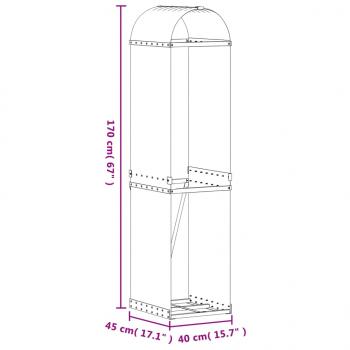 Kaminholzunterstand Anthrazit 40x45x170 cm Verzinkter Stahl