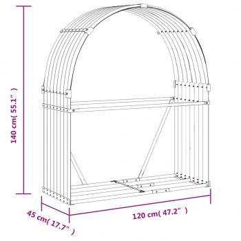 Kaminholzunterstand Silbern 120x45x140 cm Verzinkter Stahl