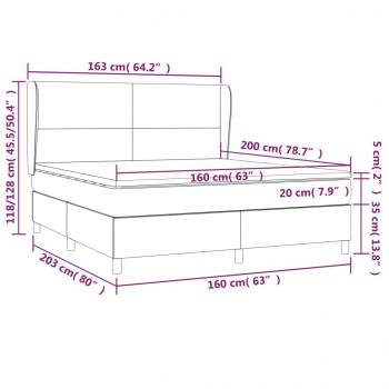 Boxspringbett mit Matratze Dunkelgrün 160x200 cm Samt