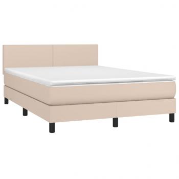 Boxspringbett mit Matratze & LED Cappuccino-Braun 140x200cm