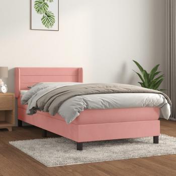 ARDEBO.de - Boxspringbett mit Matratze Rosa 90x200 cm Samt