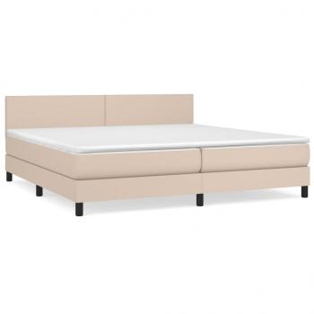 Boxspringbett Matratze Cappuccino-Braun 200x200cm Kunstleder