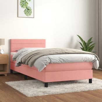 ARDEBO.de - Boxspringbett mit Matratze Rosa 90x200 cm Samt